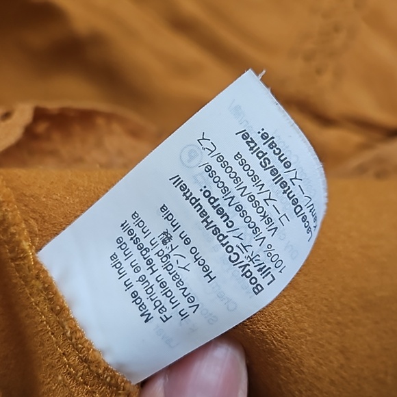 Point sur burnt yellow blouse top size 4 - Picture 6 of 6